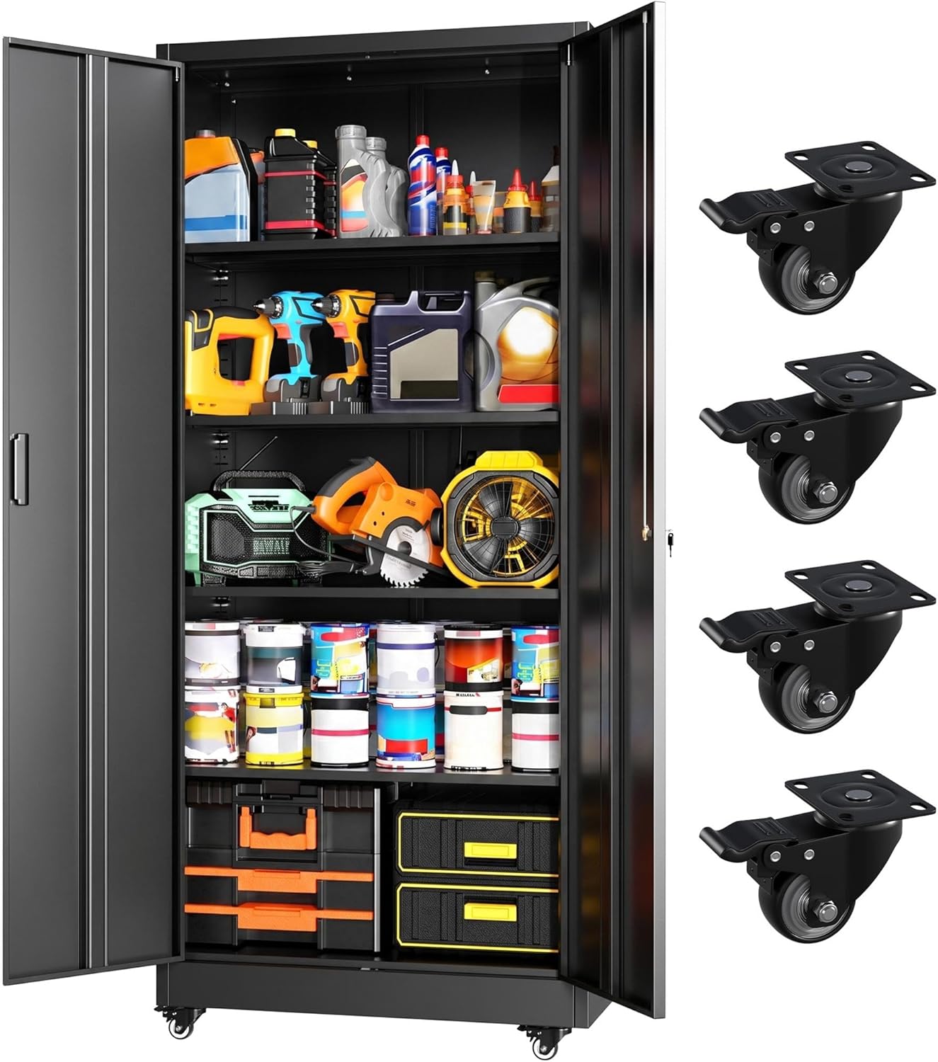 Home Improvements - Metal Garage Storage Cabinet with 4