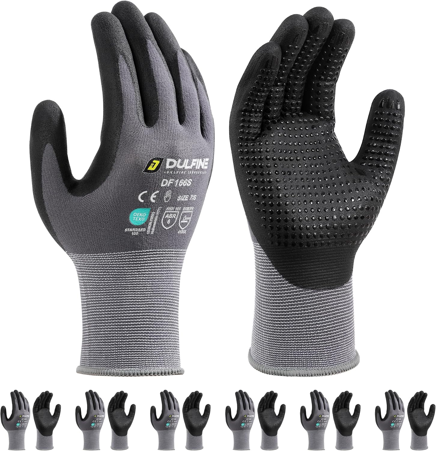 Home Improvements - 6 Pairs Touchscreen Work Gloves, MicroFoam