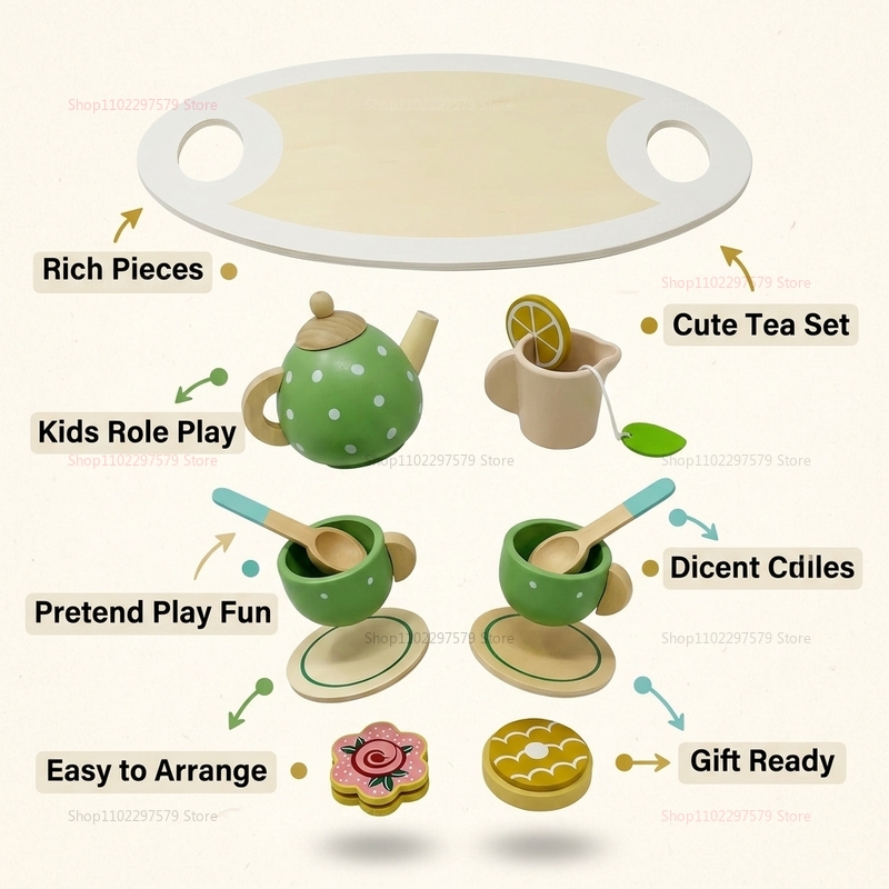 Kids Wooden Afternoon Tea Set  - Home Improvement Boys 리뷰 및 가격