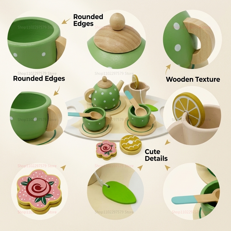 Kids Wooden Afternoon Tea Set  - Home Improvement Boys 리뷰 및 가격